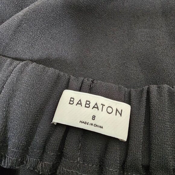 Babaton Aritzia Size 8 Black New Cohen Pants Crop Mid Rise Pleated Trouser - Picture 10 of 12